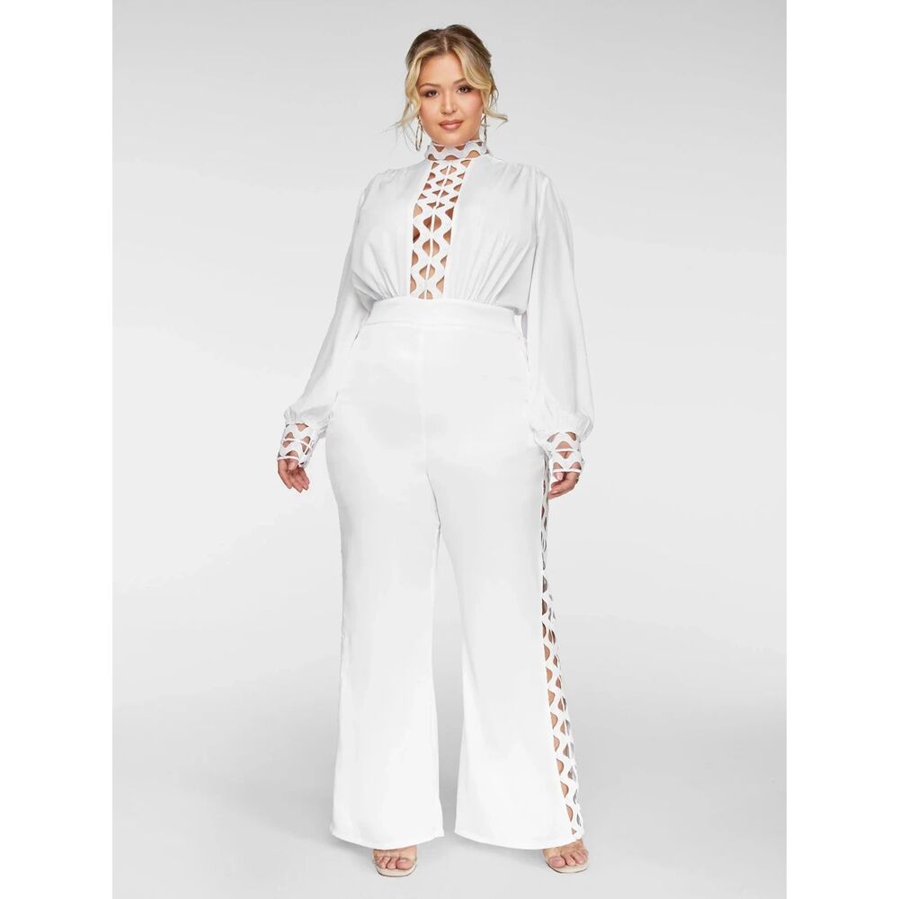 Fashion to Figure Alexa Crochet Detail Jumpsuit